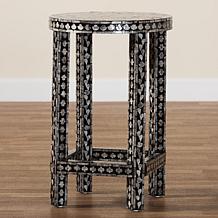 Elara Coastal Capiz Shell End Table