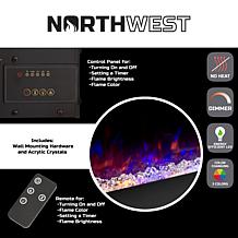Electric Fireplace- Wall Mount Color Changing LED (NO HEAT) 54 quot;