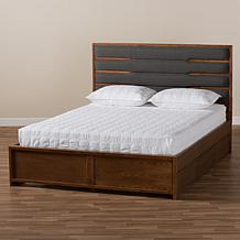 Elin Fabric Upholstered Wood Queen Size Platform Storage Bed