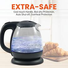 Elite Cuisine 1.06 Qt. Electric Rapid Boil Glass Water Kettle