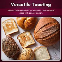 Elite Cuisine 2 Slice Cool Touch Toaster, 6 Settings, Extra Wide Slots