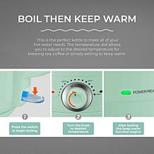 Elite Gourmet 1.2L Adjustable Temp Electric Honeypot Glass Kettle Mint