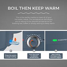 Elite Gourmet 1.2L Adjustable Temp Electric Honeypot Glass Kettle Mint