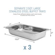 Elite Gourmet 3 x 2.5qt. Buffet Server