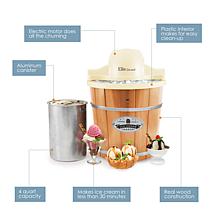 Elite Gourmet 4-qt. Old Fashioned Pine Bucket Electric Ice Cream Maker