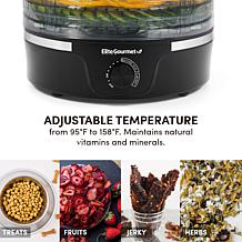 Elite Gourmet 5-Tier Food Dehydrator with Adjustable Temperature Dial