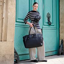 ELLE Compass 32L Vegan Leather Monogram Weekender Duffel Bag