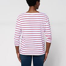 Elle Get the Look Striped Graphic Tee