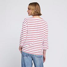 Elle Get the Look Striped Graphic Tee