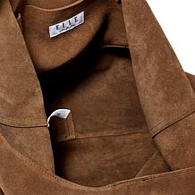 ELLE Get the Look Suede Leather Slouch Tote Bag
