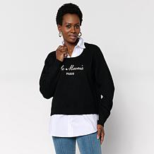 Elle Get the Look Twofer Mixed Media Sweater