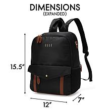 ELLE Luxe Journey 18L Twill and Vegan Leather Backpack