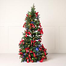 Emryn House 7' Pre-Decorated Illuminated Pop-Up Tree