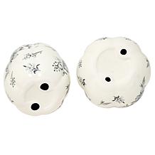 Emryn House Set of 2 Floral Pattern Ceramic Pumpkins