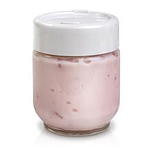 Euro Cuisine Set of 8 Glass Yogurt Jars with Date Lids