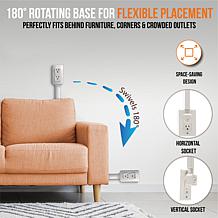 EZ Outlet with 180-Degree Rotation, Extension and 4 Port Connections