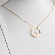 Family Name Open Circle with Heart Necklace