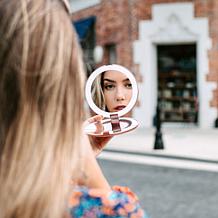 Fancii Lumi 5" Rose Gold Compact Mirror with LED Lights