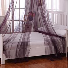 Fantasy Round Hoop Sheer Mosquito Net Bed Canopy - Purple