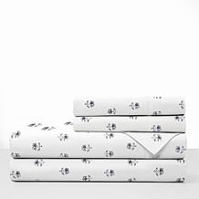 Farm to Home Organic Cotton Tencel Sheet Set - Floral Vintage Indigo