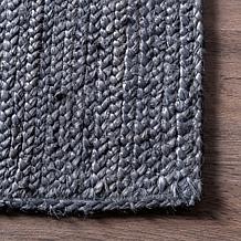 Farmhouse Jute Area Black Rug