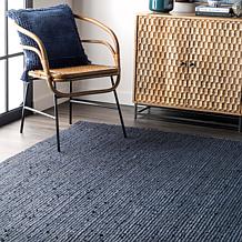 Farmhouse Jute Area Black Rug