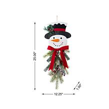 Festive Snowman Door Decoration 25" H x 12.25" L