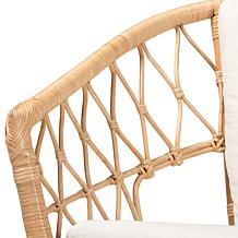 Feya Natural Frame Armchair with Plush Cushions