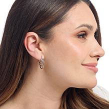 Fiorenza 3-Row Graduated Polished Hoop Earrings