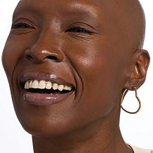 Fiorenza Heart-Shaped Diamond-Cut Hoop Earrings