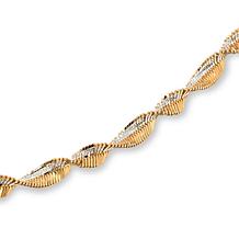 Fiorenza Jewelry Twisted Herringbone 24" Adjustable Chain Necklace