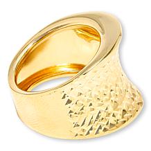 Fiorenza Sterling Silver Concave Diamond-Cut Textured Band Ring