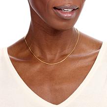 Fiorenza Sterling Silver Cordano Link Chain Adjustable 18" Necklace