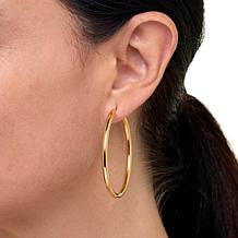 Fiorenza Sterling Silver Push-Clasp 2" Endless Hoop Earrings
