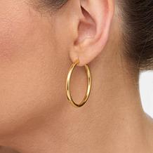 Fiorenza Sterling Silver Push-Clasp Endless Hoop Earrings