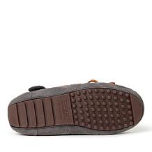 Fireside By Dearfoams Kid's Parke Genuine Shearling Moccasin Slipper