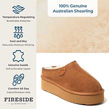 Fireside by Dearfoams Women's Genuine Shearling Platform Clog