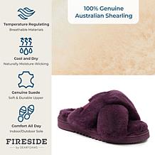 Fireside By Dearfoams Women's New Castle Shearling Slide Slippers