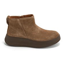 FitFlop F-Mode Leather/Suede Flatform Zip Ankle Boot
