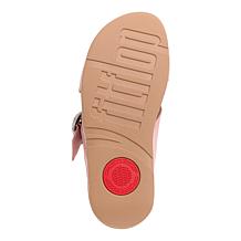 FitFlop Lulu Crystal-Buckle Leather Cross Slides