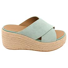 FitFlop Platform Espadrille Leather Wedge Cross Slides