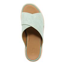 FitFlop Platform Espadrille Leather Wedge Cross Slides