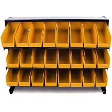 Fleming Supply 24-Bin Parts Storage Rack Trays - Black & Yellow