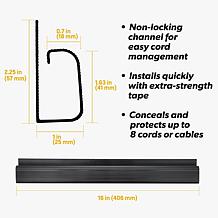 Fleming Supply 5-Piece J-Channel Cord Concealer Kit - Black