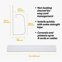 Fleming Supply J Channel Desk Cable Management - White