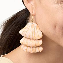 Floreia Claude Shell Design Drop Earrings 