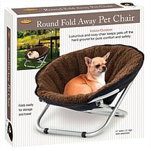 Folding Pet Chair with Fuzzy Brown Cushion