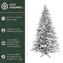 Fraser Hill Farm 10' Flocked Pine Christmas Tree with Smart Lighting