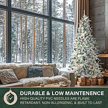 Fraser Hill Farm 10' Flocked Pine Christmas Tree with Smart Lighting