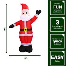 Fraser Hill Farm 10 Ft. Pre-Lit Inflatable Santa